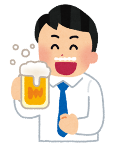 ビールを飲む男性のイラスト