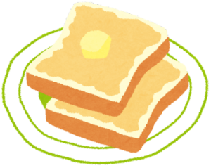 バタートーストのイラスト