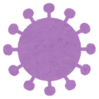 紫色のウイルスのイラスト