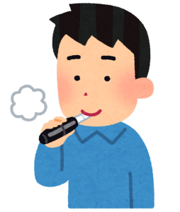 電子タバコを吸う男性のイラスト