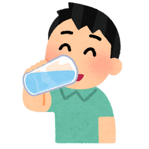 水を飲む男性のイラスト
