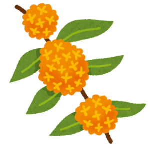 キンモクセイの花のイラスト