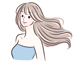 髪の毛の長い女性のイラスト