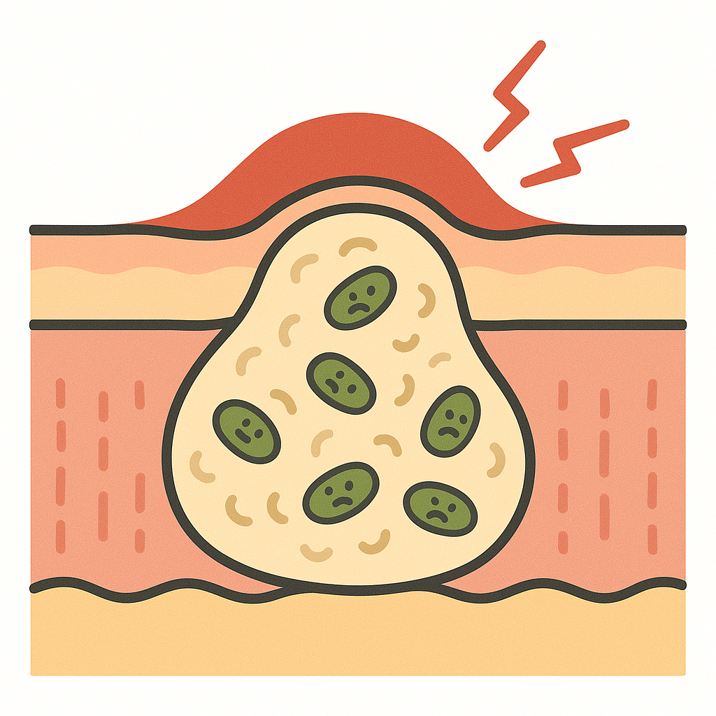 粉瘤　炎症　細菌　感染