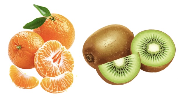 みかん　キウイ