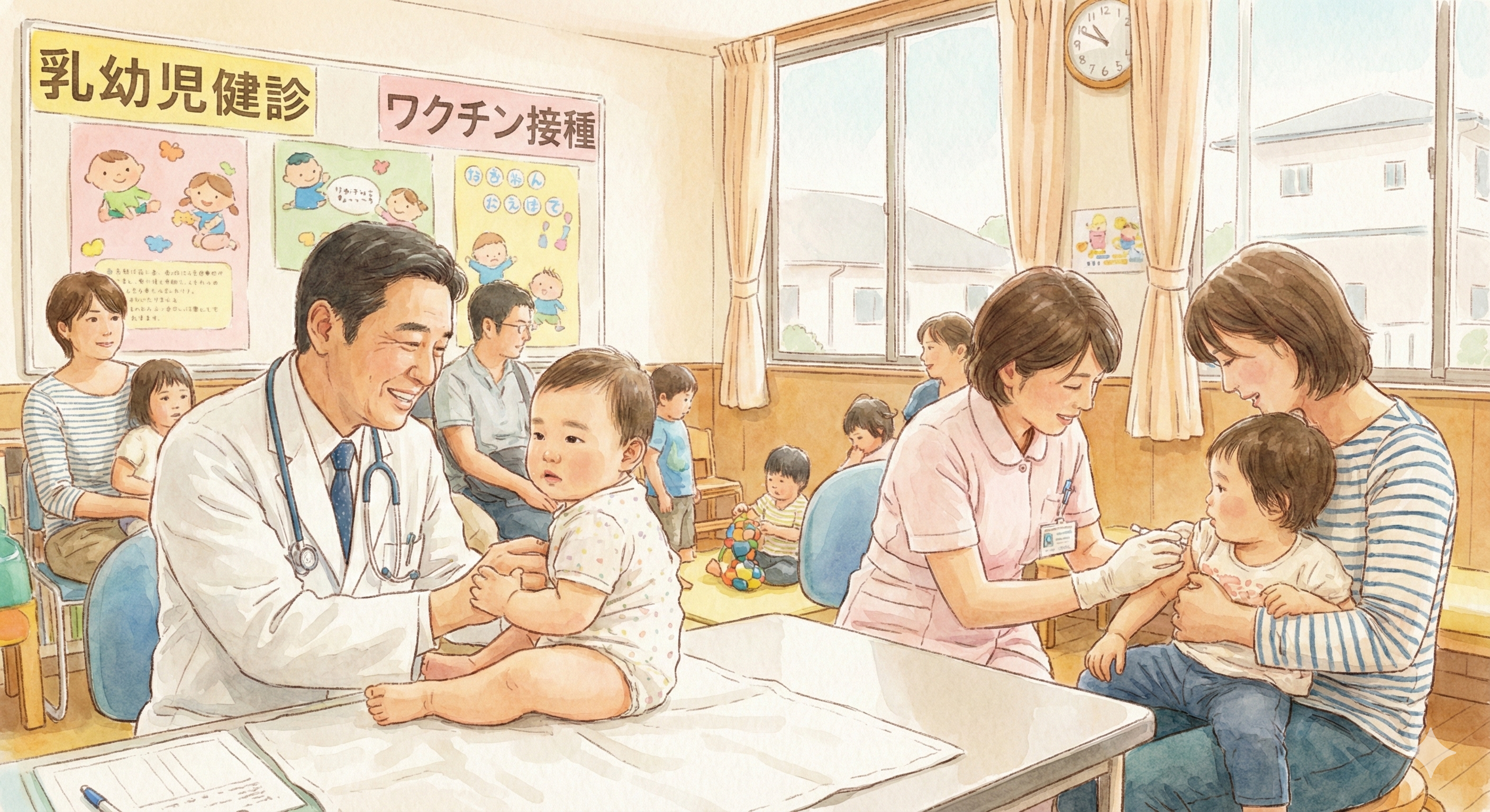 乳幼児健診のイメージイラスト