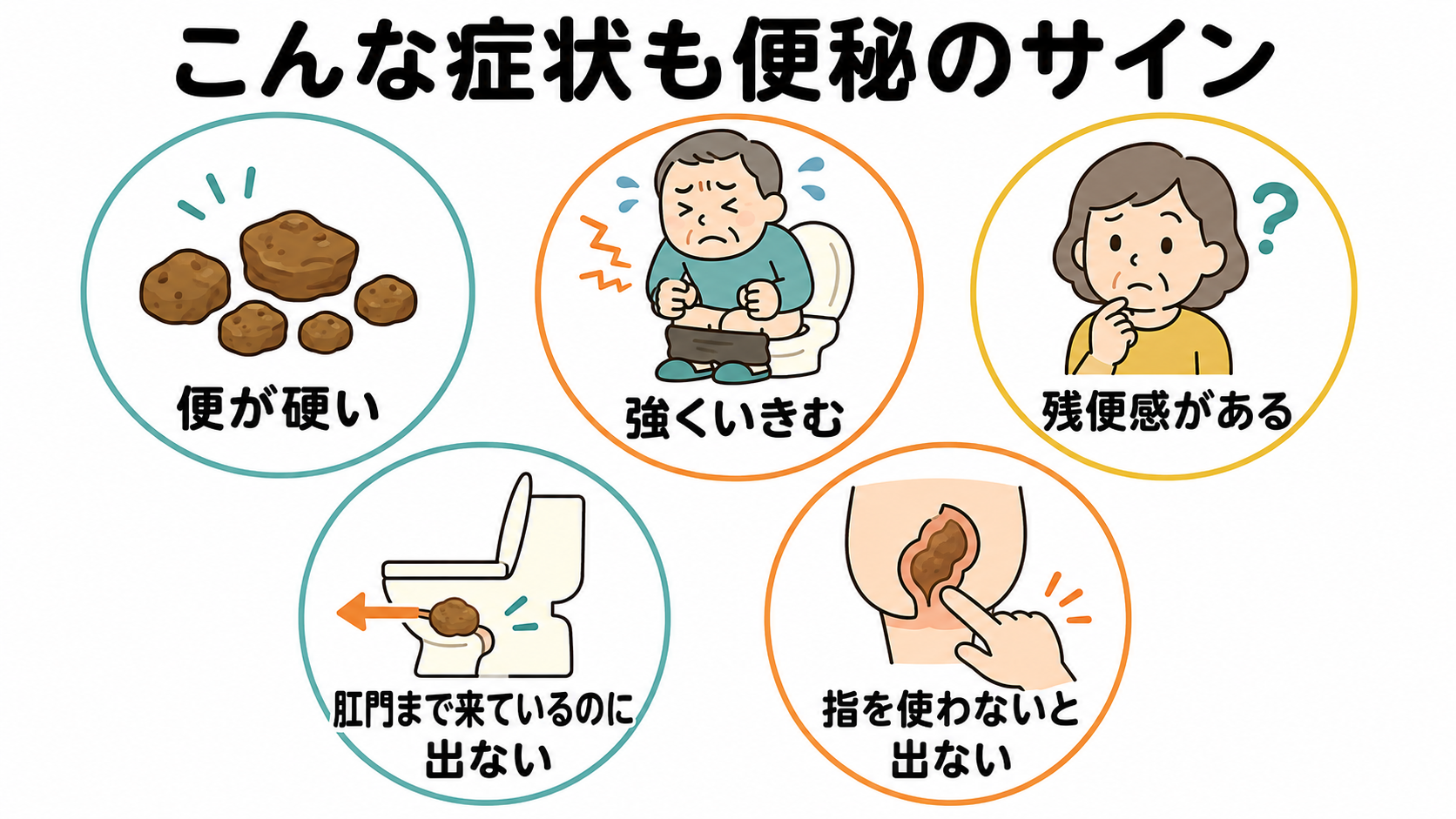 便が硬い・強くいきむなど便秘の代表的な5つのサイン